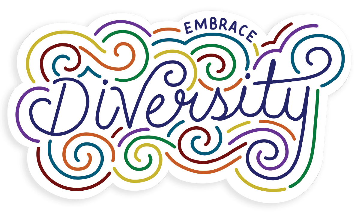 Embrace diversity lettering